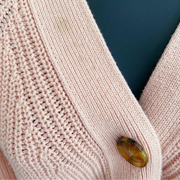 Loft Outlet pink button front sweater - Picture 3 of 6